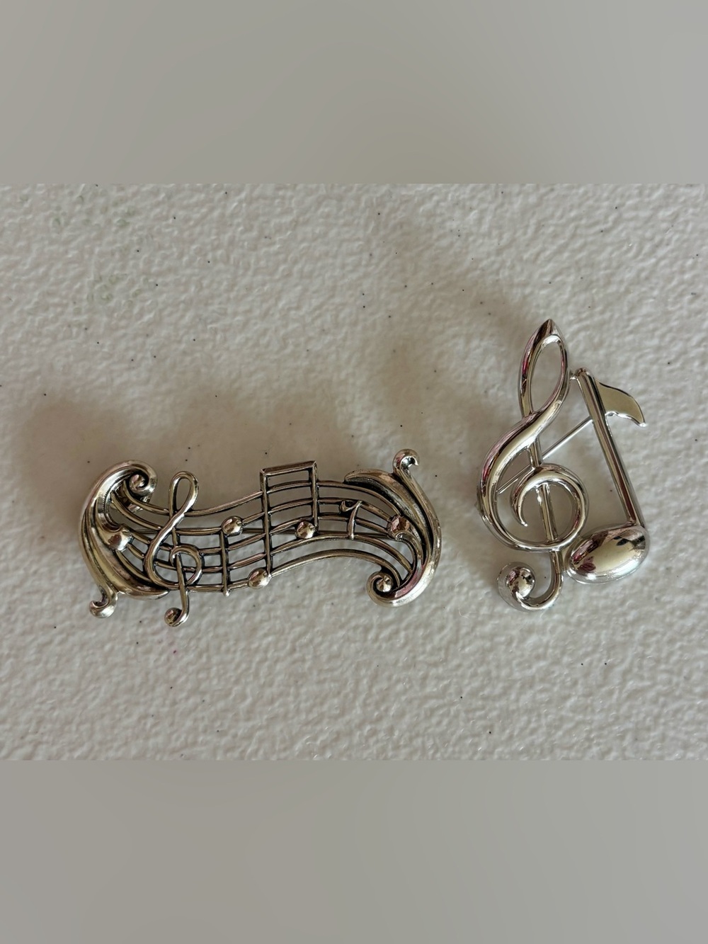Silver Musical Notes Pin Set - Women Jewelry